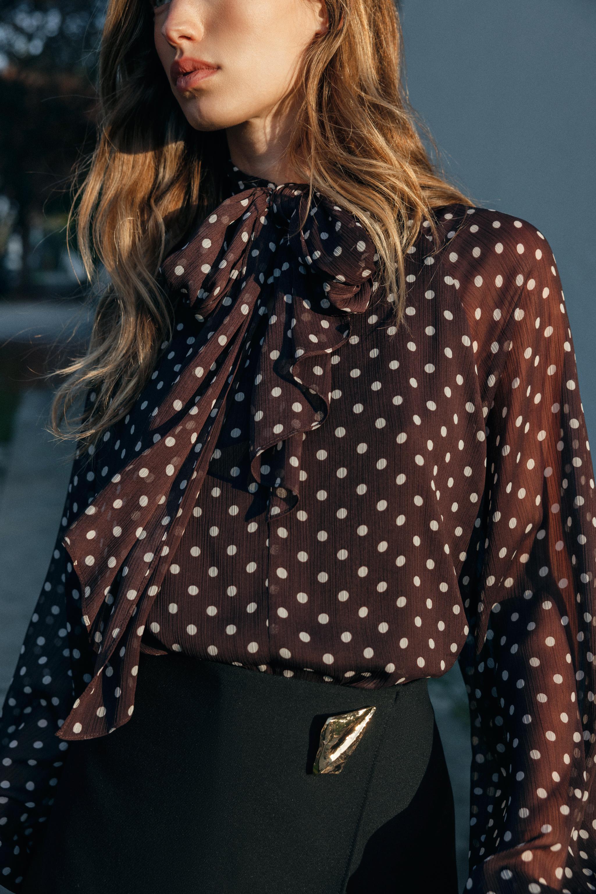 POLKA DOT BLOUSE WITH BOW